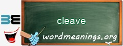 WordMeaning blackboard for cleave